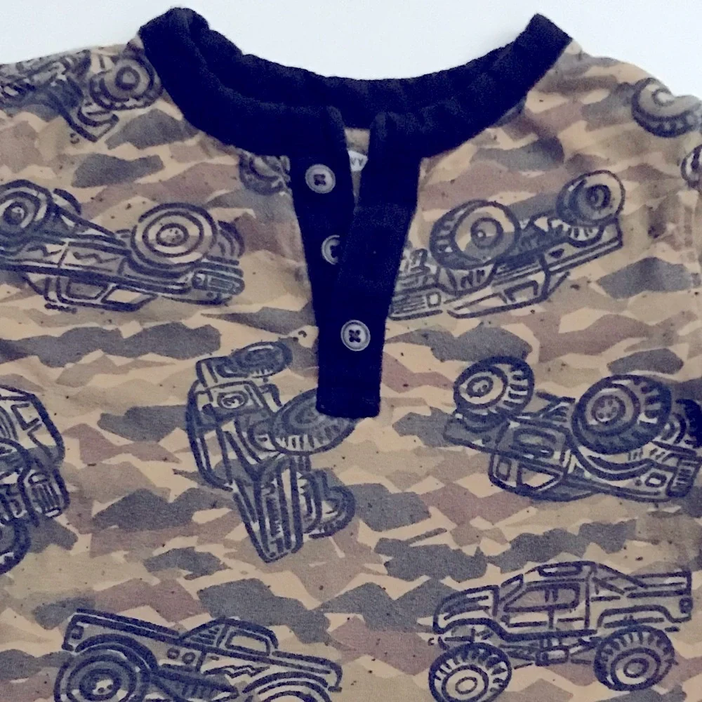 Camouflage monster trucks long sleeve shirt